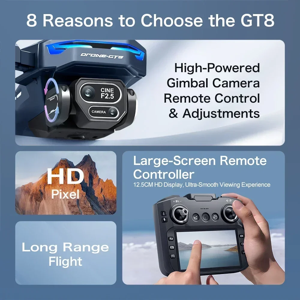 Drone 4K HD GT8 Camera Obstacl - Drone Multispectral recension och pris