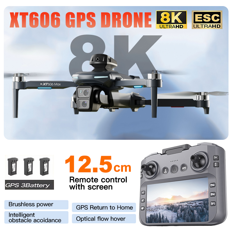 XT606 MAX 3 battery Drone 4k 8 - Drone Surveying recension och pris